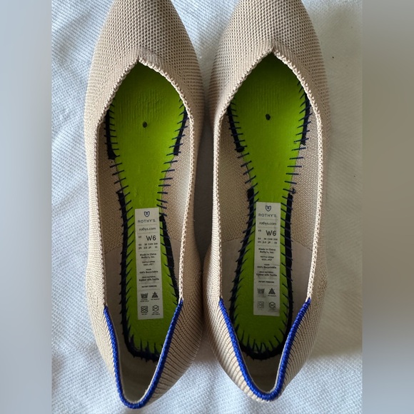Rothy's Tan Flats with Blue Trim - Picture 8 of 10